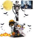 Horror Skull Building Set Before Christmas Haunted House Building Blocks Set Pumpkins and Skeleton Ghosts Halloween Christmas Building Toys Gifts for Movie Fans Adults