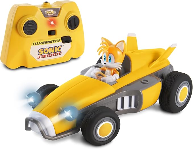 Sonic Racing RC: Tails The Fox - NKOK (603) 2.4GHz Remote Controlled Car with Turbo Boost Officially Licensed Sega Sonic The Hedgehog Battery Powered Ages 6+