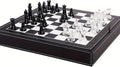 Luxury Glass Chess Set for Adults - 2 Extra Queens Premium Leather Storage Case with 13.2” Chessboard Elegant Board Game Gift