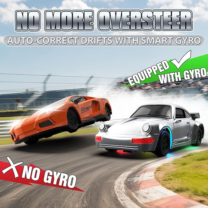 RC Drift Car 1/43 Mini RC Drift Car with Gyro 2.4GHz Full Proportional Control 20KM/H 4WD High Speed Remote Control Alloy LED Lights &amp Drift Tires Toys Gift for Adults Boys and Girls