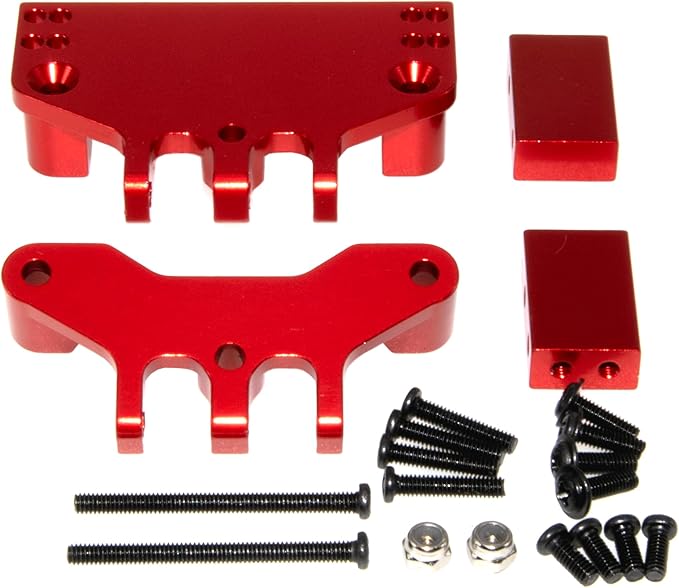 Pull Rod Mount Seat Servo Mount Compatible with MN 1/12 MN128 Upgrade MN86 MN86S MN86K MN86KS G500 Rc Car Aluminum Alloy Bracket Part Replace(Red)