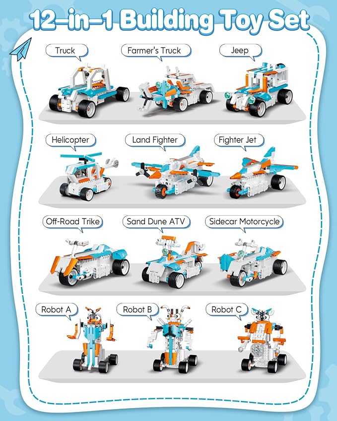 Robot Building Toys for Boys 12-in-1 STEM Projects for Kids Ages 8-12