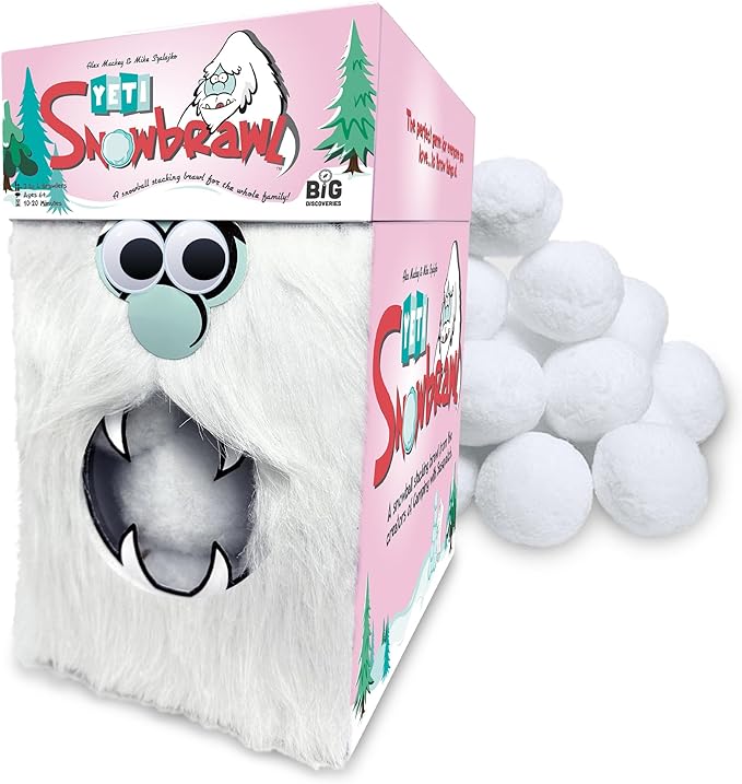 Big Discoveries Yeti Snowbrawl - A Snowball Stacking Brawl Card Game | Includes 40 Snow Balls - Fun Board Game for Kids Teens Adults