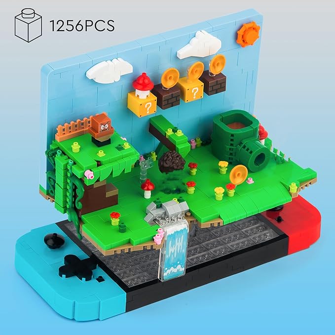 Super Game Building SetsCool Building Blocks Kits for Adults 3D Anime Scene Model Creative Idea Gift for Teens Adults 14+ (1256 Pieces)