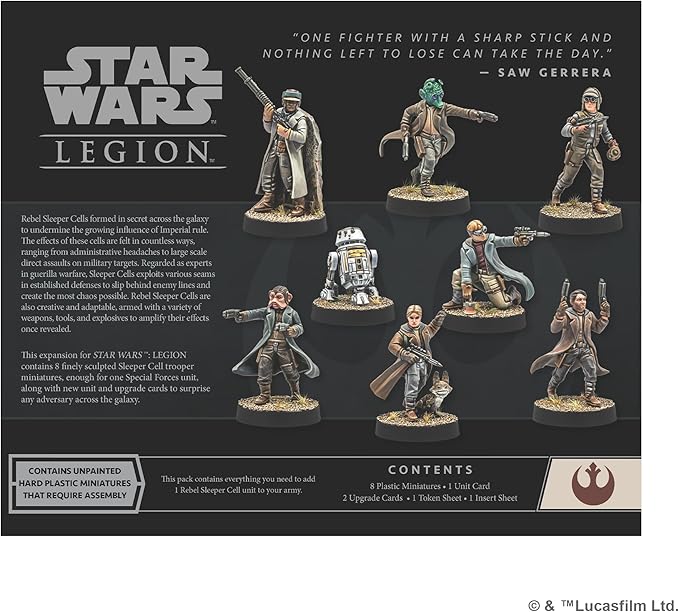 Star Wars: Legion Rebel Sleeper Cell Unit Expansion - Strike from The Shadows! Tabletop Miniatures Strategy Game Ages 14+ 2 Players 3 Hour Playtime Made by Atomic Mass Games