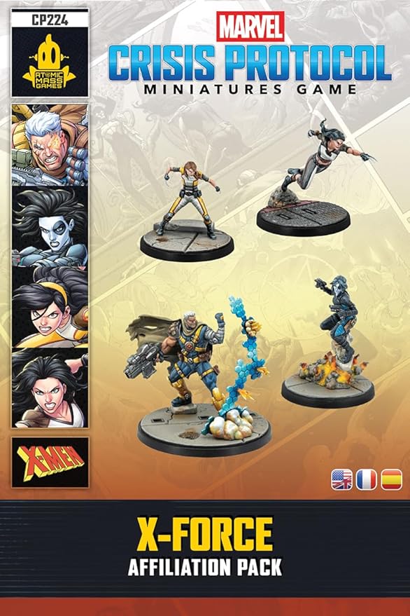 Asmodee Marvel: Crisis Protocol X-Force Affiliation Pack - Cable Domino X-23 &amp Honey Badger Tabletop Superhero Game Ages 14+ 2 Players 90 Minute Playtime