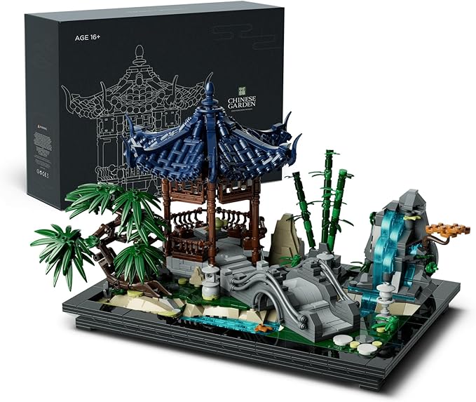 Nifeliz Chinese Garden Building Set Aesthetic Display Model for Home or Office Décor Ideal Gift for Gardening and Mindfulness Enthusiasts (1877 PCS NF10311)
