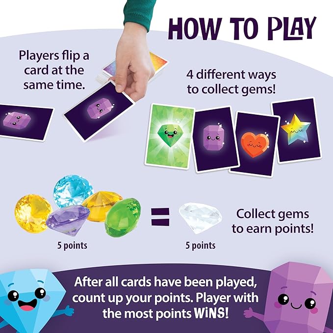 MindWare Best Gems Family Game for 5 Year Olds and up - Match Giant Gems to Earn Points 2 to 4 Players