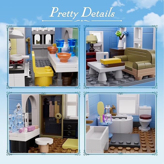 Gilmore House in Stars Hollow Luke’s Diner Lorelai Movie Building Block Toys Set Compatible with Lego Gift Decor and Collectibles for Family Sitcom TV Fans Girls Female Women Adult(1107 PCS)