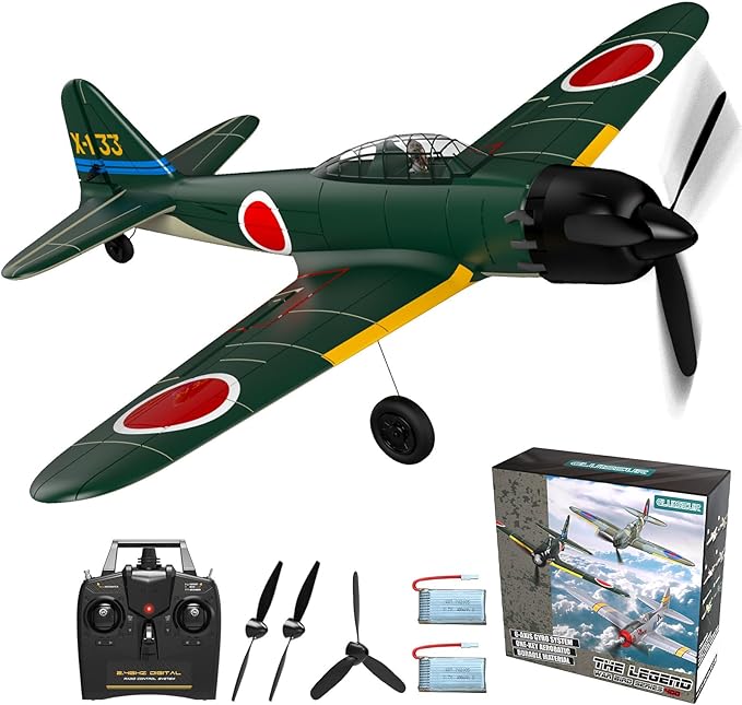 RC Plane 4 Channel Remote Control Airplanes 4-CH RC Airplane Ready to Fly Zero-Fighter Radio Controlled Aircraft for Beginners with Xpilot Stabilization System One Key Aerobatic Airplane