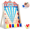 Fulmoon Disk Drop Game with 10 Disks Fun Carnival Game Circus Theme Party Game Wood Family Board Game for Carnival Party Decorations Birthday Party Supplies Activities 15.7 x 10 Inch