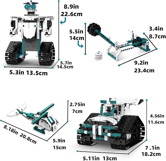 STEM Robot Toys for 8-14 12 in 1 Remote Control Robotics Toys for Kids Programmable Building Robot Kit Birthday Present for Science Educational(469 Pcs)