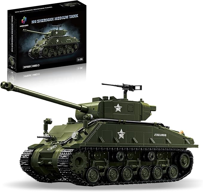 M4 Sherman Tank Building Set WW2 Army Military Vehicles Collection for Adults Home Decor