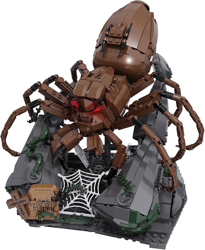 Spider Model Building Set for Adults Boys Girls Eight Eyed Spiders Animal Display Model Halloween Decor Insect Series Building Toy Creative Birthday Gifts (875 Pieces
