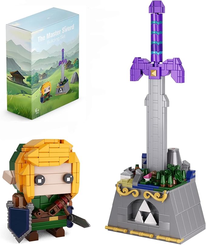 The Master Sword Building Kit with Link Action Figures Building Set BOTW 2 in1 Micro Hyrule Building Blocks Set Birthday Party Decorations Supplies Gifts for Fans Kids Adults