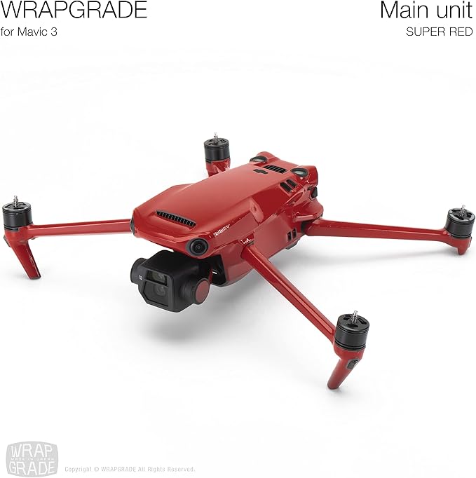 WRAPGRADE Full Skin Stickers for DJI Mavic 3 / Mavic 3 Classic (Super RED)