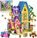 HOGOKIDS Beekeeping &amp Bakery House Building Toy with LED Light - 1084PCS Friends Girls Baking Building Set with Honey Workshop Pretend Play Birthday for Kid Girls Boys Ages 8-12+ Years