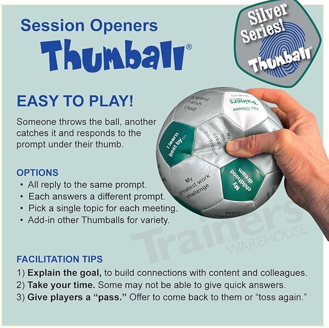 Trainers Warehouse 6 Thumball Collection 32 Prompts for Conversation Team Building Relationship and Training