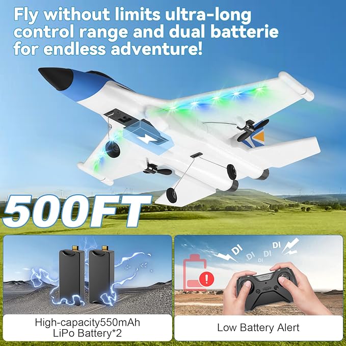 4DRC G1 RC Plane for Adults Kids RC Airplane Fighter Jet 2.4GHz 4 Channel 6-axis Gyro Stabilizer RTF Glider Aircraft Plane Toys Easy to Fly Remote Control Airplane Glider for Kids &amp Beginners