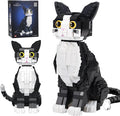 801PCS Tuxedo Cat Animal Mini Building Blocks Kit not Compatible with Lego Cats SizeIdeas DIY 3D Animals Craft Home Decor CollectionUnique Display Gift Toy for 6+ Kids and Adults