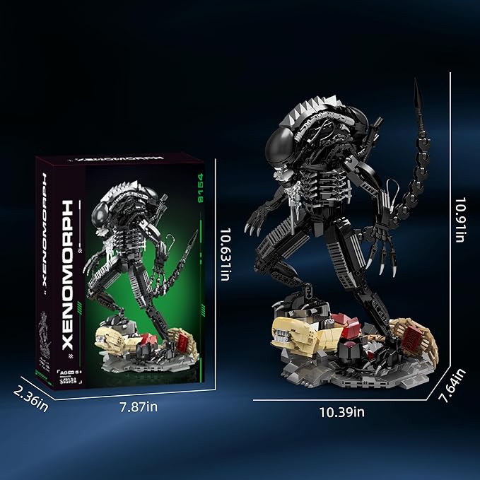 Xenomorph Action Figures Building Set with Facehugger Chestburster &amp Egg Mech Figures Model Set with Movale Joints for Classic Poses Horror Collection for Movie Fans &amp Boy Birthday Gifts f