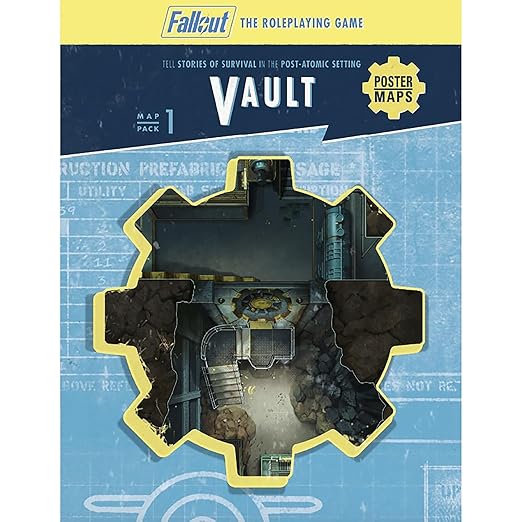 Modiphius Entertainment: Fallout: The Roleplaying Game - Map Pack 1: Vault - RPG Accessory 32 Page Softcover Booklet &amp 4 Double-Sided Poster Maps