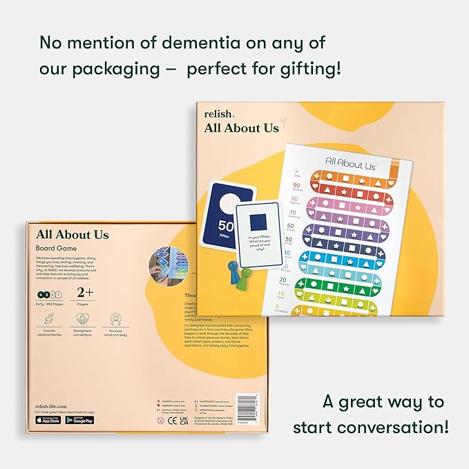 Relish All About Us Dementia Board Game Dementia Activities for Seniors Alzheimer's Activities