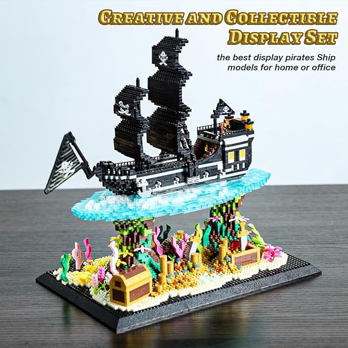 Pirate Ship Building Kit 4059PCS Micro Building Block Set Build-and-Display Toy for Adults Home Decor Gifts for Teens and Adults with A Passion for Pirate Ship