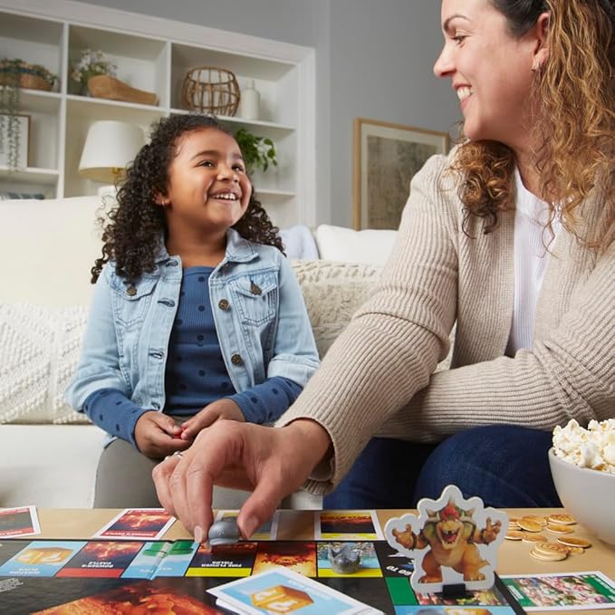 Monopoly Board Game Based on The Super Mario Bros. Movie - Family Game for Super Mario Fans - Includes Bowser Token - for 2 to 6 Players - Age: From 8 Years Old