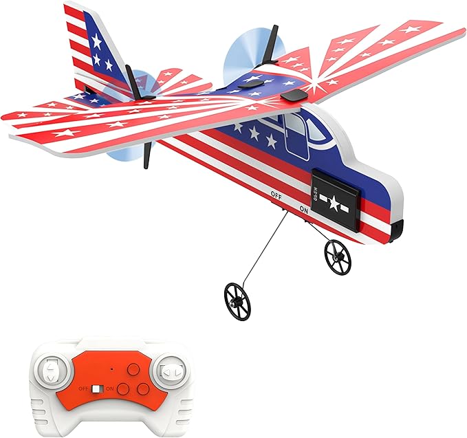Remote Control Airplane Glider for Kids &amp Adults - 2.4GHz Long Range Auto-Balancing &amp Durable MPP Material RC Glider Plane - Easy to Fly Beginner-Friendly Outdoor Flying Toy Gift