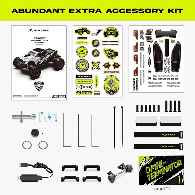 AMORIL 1/10 RTR Brushless Fast RC Cars for AdultsMax 50mph Hobby Electric Off-Road Monster TruckWaterproof High Speed RC Car 4WD Remote Control Car with 3S LipoGreen