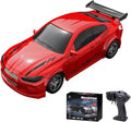 Desktop Mini Size 1:64 Scale 4WD RC Drift Car with Skill-Building Drift Control &amp LED Lights – Learn Drift Techniques Fast Charge Adjustable Throttle 2.4GHz Remote – Red