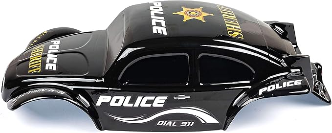 SummitLink Custom Body Compatible for 1/10 1/8 Scale RC Car or Truck (Truck not Included) (Police Black)