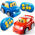 Remote Control Car for Toddlers 1-3 2-4 3-5 2 Pack Cartoon 2.4 GHz RC Cars for Kids Electric Hobby RC Car Toys Christmas Birthday Gifts Toys for Kids Boys Girls 2 3 4 5 6 Years Old