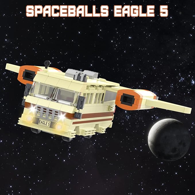Nubee Spaceballs Eagle 5 Building Set Space Movie Car Moc Model with Cockpit Secret Hyper-Jets Periscope Barf's Room Birthday Gift for Fans Teens Kids 8+ (667Pcs)