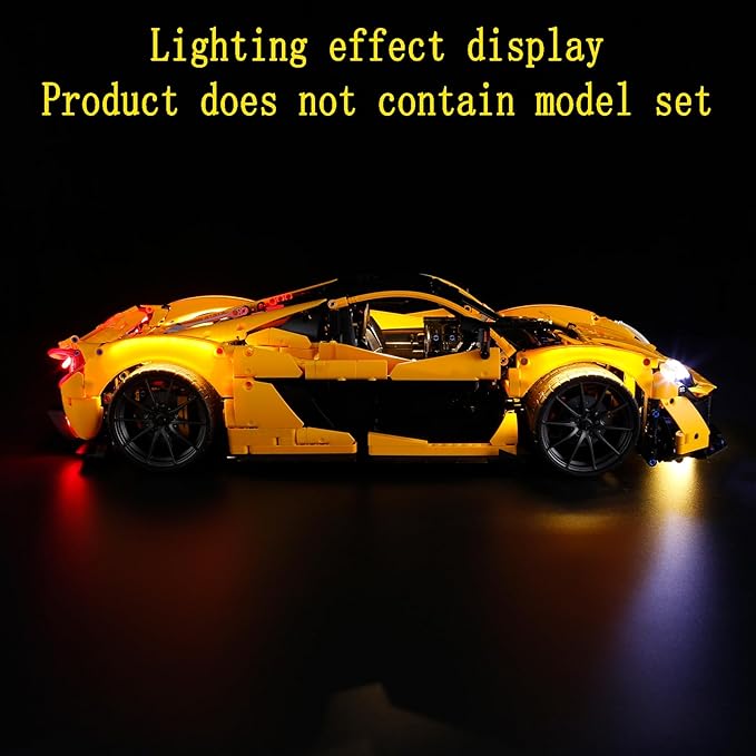LED Light Kit Compatible with Lego McLaren P1 Building Blocks Model - Lighting Set for Technic 42172 (Model Set Not Included)
