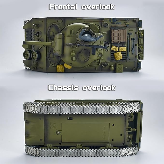 Henglong 1:16 US M4A3 Sherman RC Main Battle Tank 2.4Ghz Remote Control Metal Tank for Adults Model Toy (Professional Version)