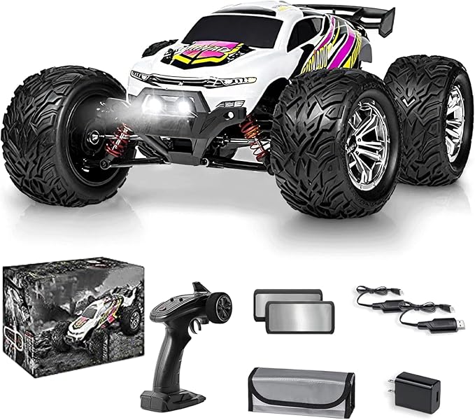 4x4 RC Cars for Adults 48kmh High-Speed - 1:12 Scale Large Waterproof Remote Control Truck Offroad Electric Monster Car 2 Batteries 30+ Min Play All Terrain