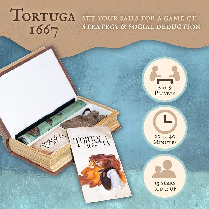 Facade Games Tortuga 1667 Board Game Treasure Plunder Game of Cards Strategy Deceit and Luck for 2-9 Players