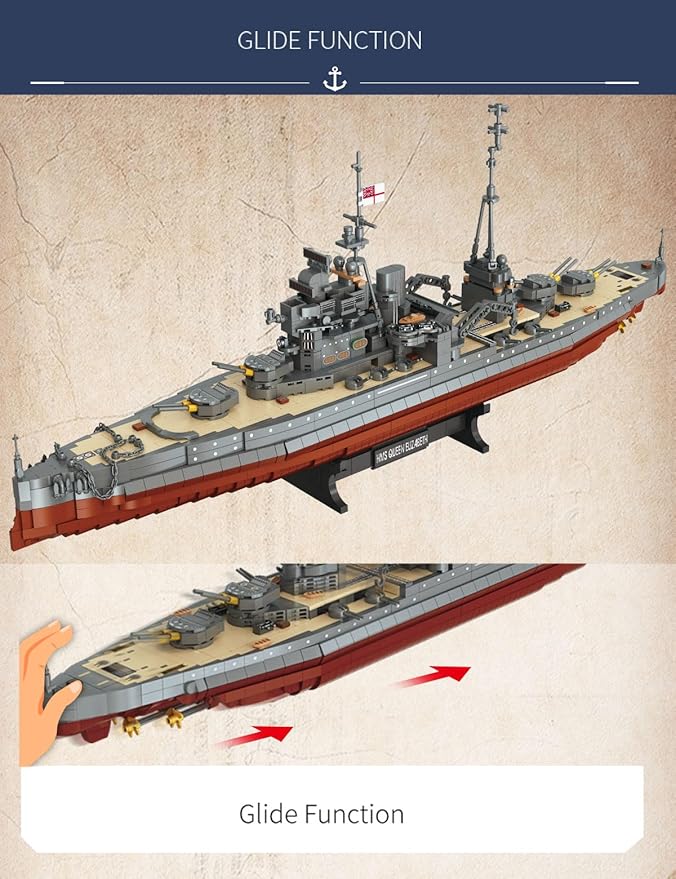 SEMKY Military Series Queen Elizabeth Class MOC Building Blocks and Engineering Toy（2277 Pieces）WW2 Warship Fan