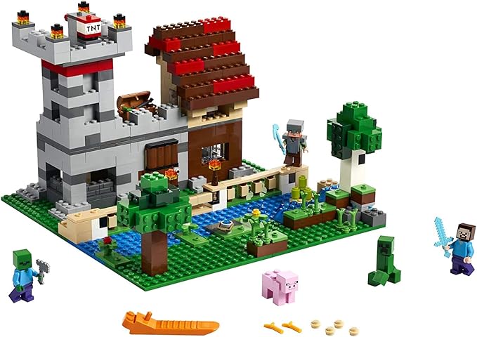 LEGO Minecraft The Crafting Box 3.0 21161 Minecraft Brick Construction Toy and Minifigures Castle and Farm Building Set Great Gift for Minecraft Players Aged 8 and up (564 Pieces)