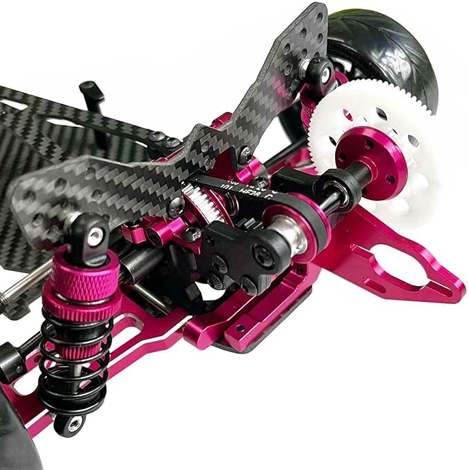Alloy Carbon CF Chassis D5S Frame Kit Remodel Belt Drive Version 1/10 2Rear-Wheel Drift Car (Pink)