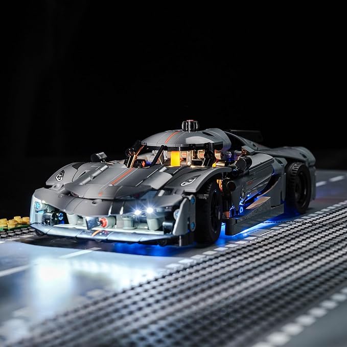 Upgraded Led Light Kit for Lego Technic Koenigsegg Jesko Absolut Grey Hypercar Building Set Compatible with Lego 42173 (Model Not Included)