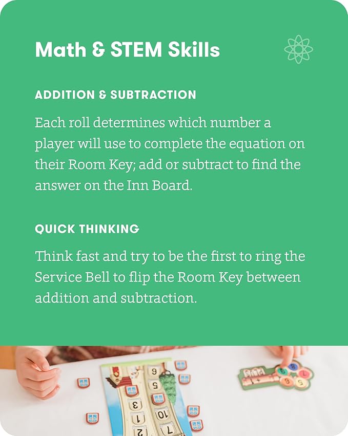 SimplyFun Math Room - Educational Game - Quick Thinking &amp Fun Games for Kids Ages 5 &amp Up - Fast Solving Addition &amp Subtraction Game - 2 to 4 Players