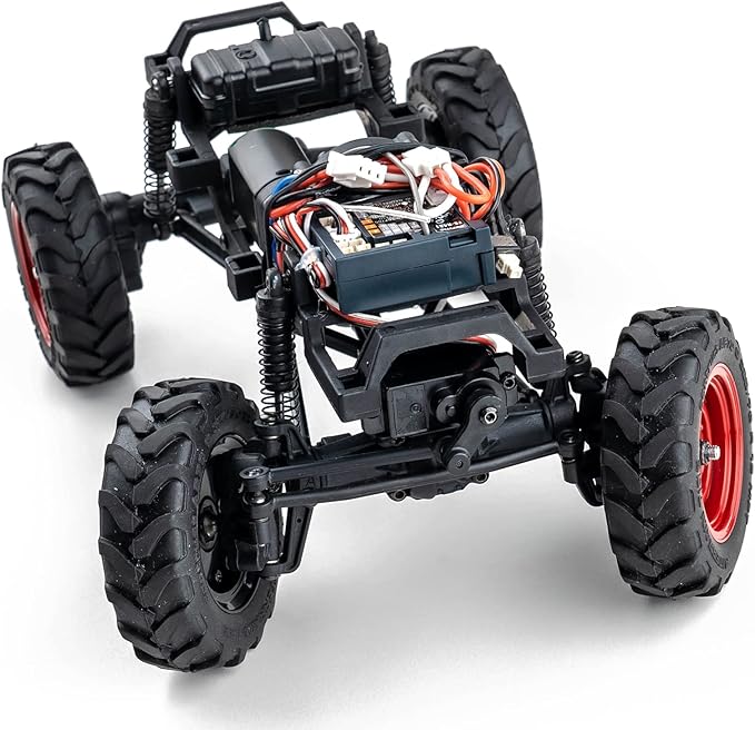 BEEZRC FMS RC Crwaler 1/24 Scale FCX24 Power Wagon RTR 4WD 2.4GHz 3CH Offroad RC Car Model Vehicle Hobby Grade Remote Control Car (Red)