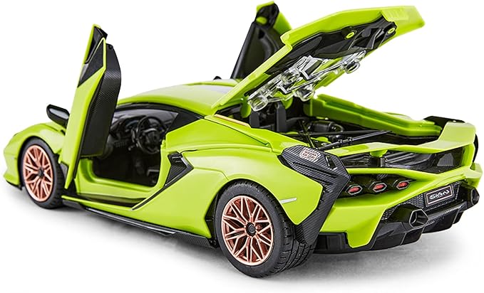 RASTAR 97400 1/18 72PCS Officially Licensed RC Race Car Building Kits for Lamborghini Sian FKP37 with Remote Motor &amp DIY Decals for Play &amp Display - Ideal Gift for Racing Car Fans Ages 8+