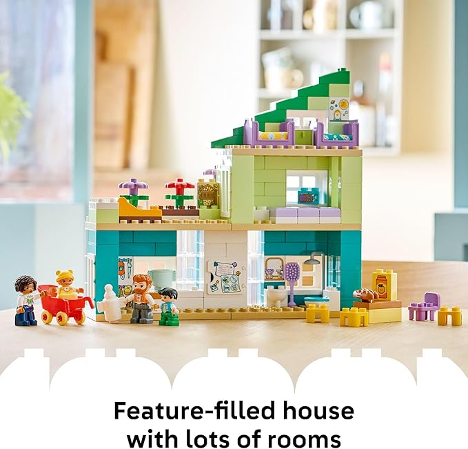 LEGO DUPLO Town 3 in 1 Modern Family House with Figures Building Toy - Learning Play Set for Toddler Boys &amp Girls Ages 2+ - Fine Motor Skills Toys for Preschool - Gift for Birthdays - 10470