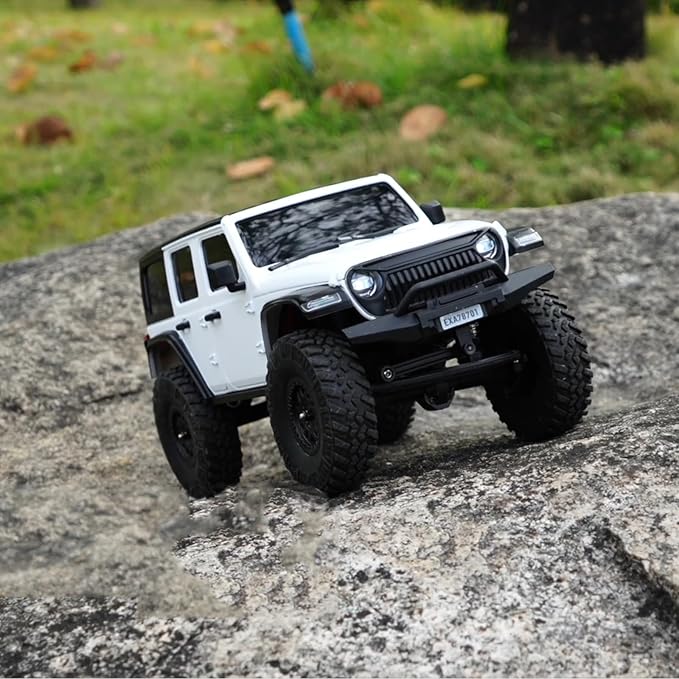 RC Crawler 1/24 RC Rock Crawler 4X4 Monster Truck Off Road Climbing Vehicles with Bright Headlight Waterproof 2.4GHz Remote Control Car RTR for AdultsAll Terrain RC Car White
