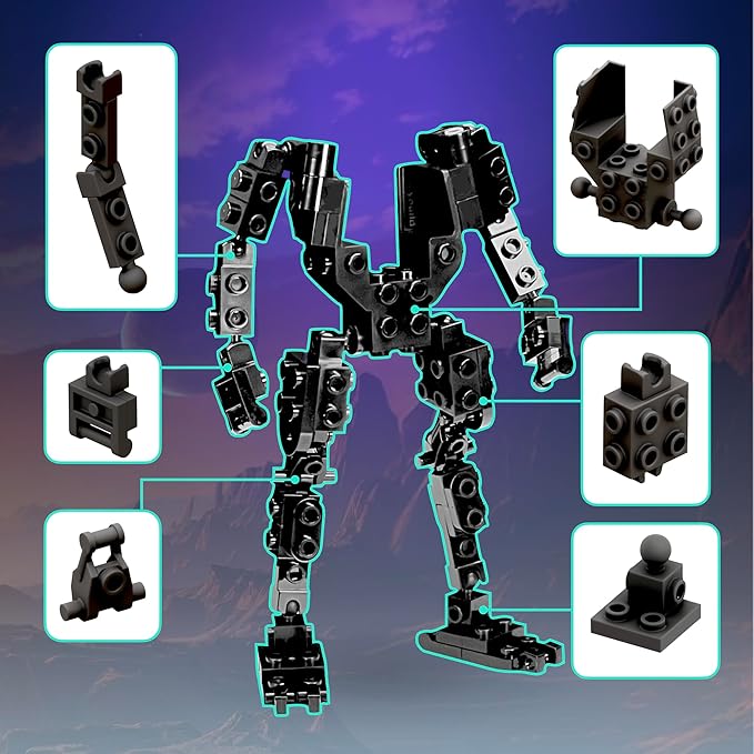 MyBuild Sci-Fi Rita 5028 – Red Armor Mech with Battle Axe | Collectible Robot Building Set | Ages 14+