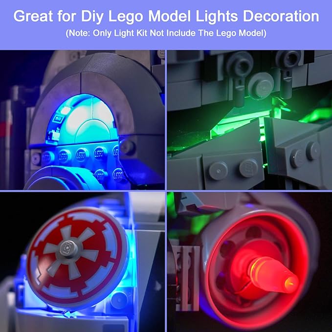 Upgraded Led Light Kit Compatible with Lego at-at Driver Helmet Building Set RC Version Compatible with Lego 75429 (Model Not Included)
